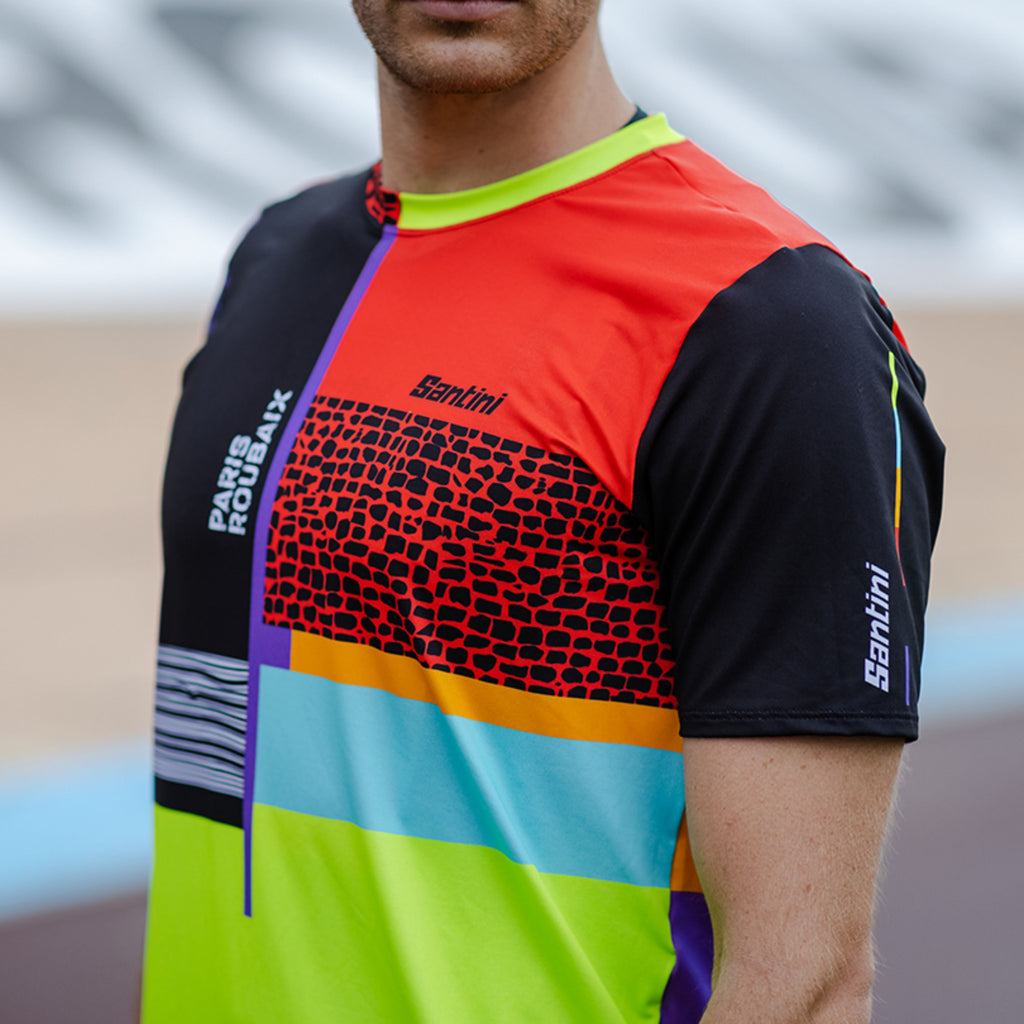 T-shirt Technique Santini Paris Roubaix X Forger des Heroes Homme Multicouleur
