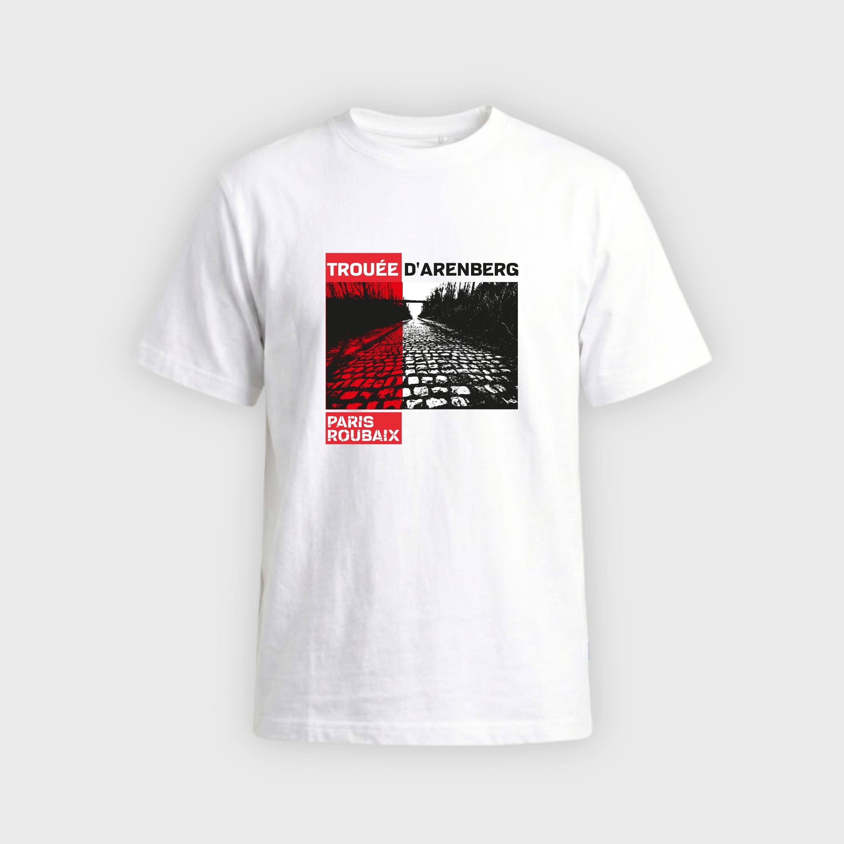T-shirt Paris Roubaix Trouée Homme Blanc