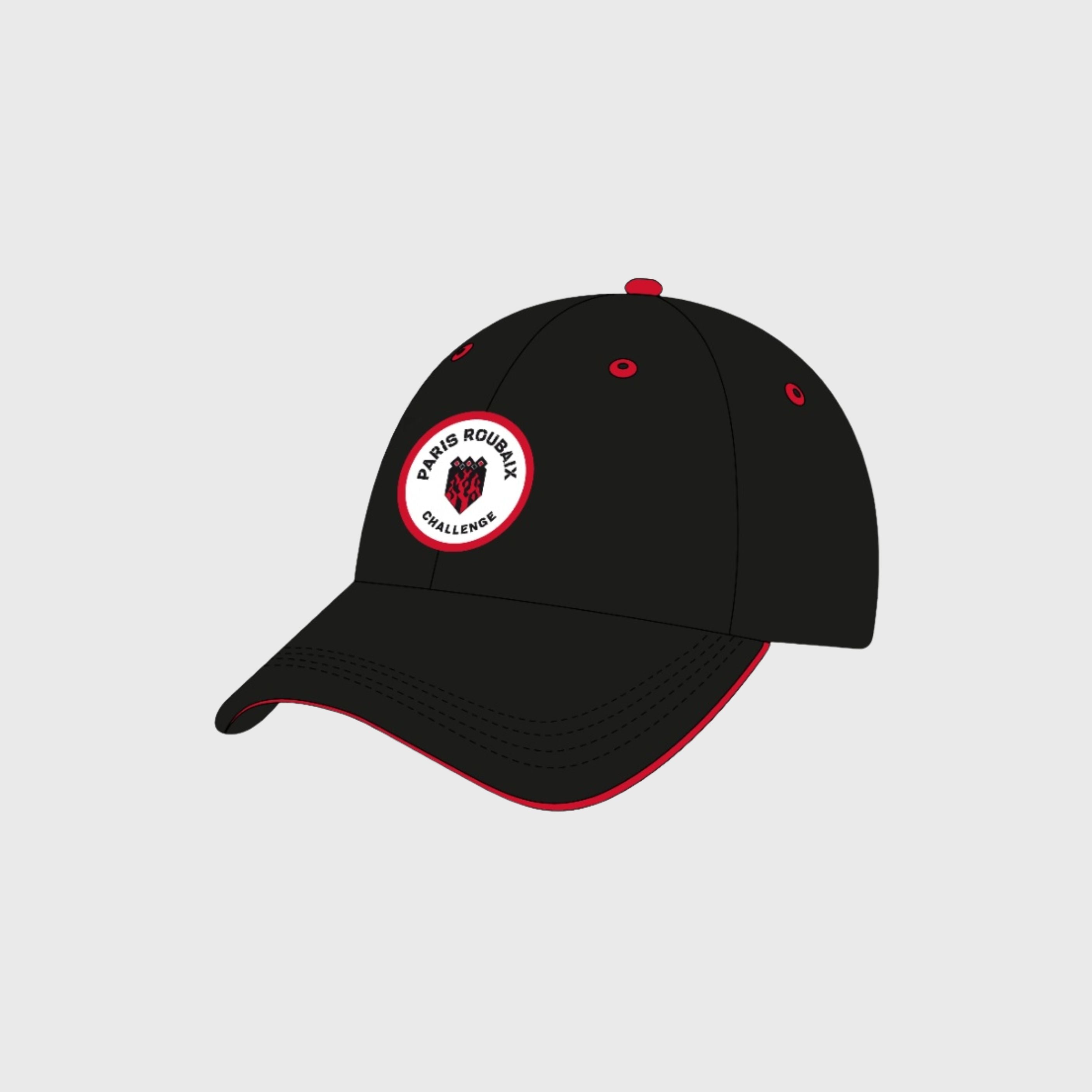 Cap Paris Roubaix Challenge Logo Patch Black
