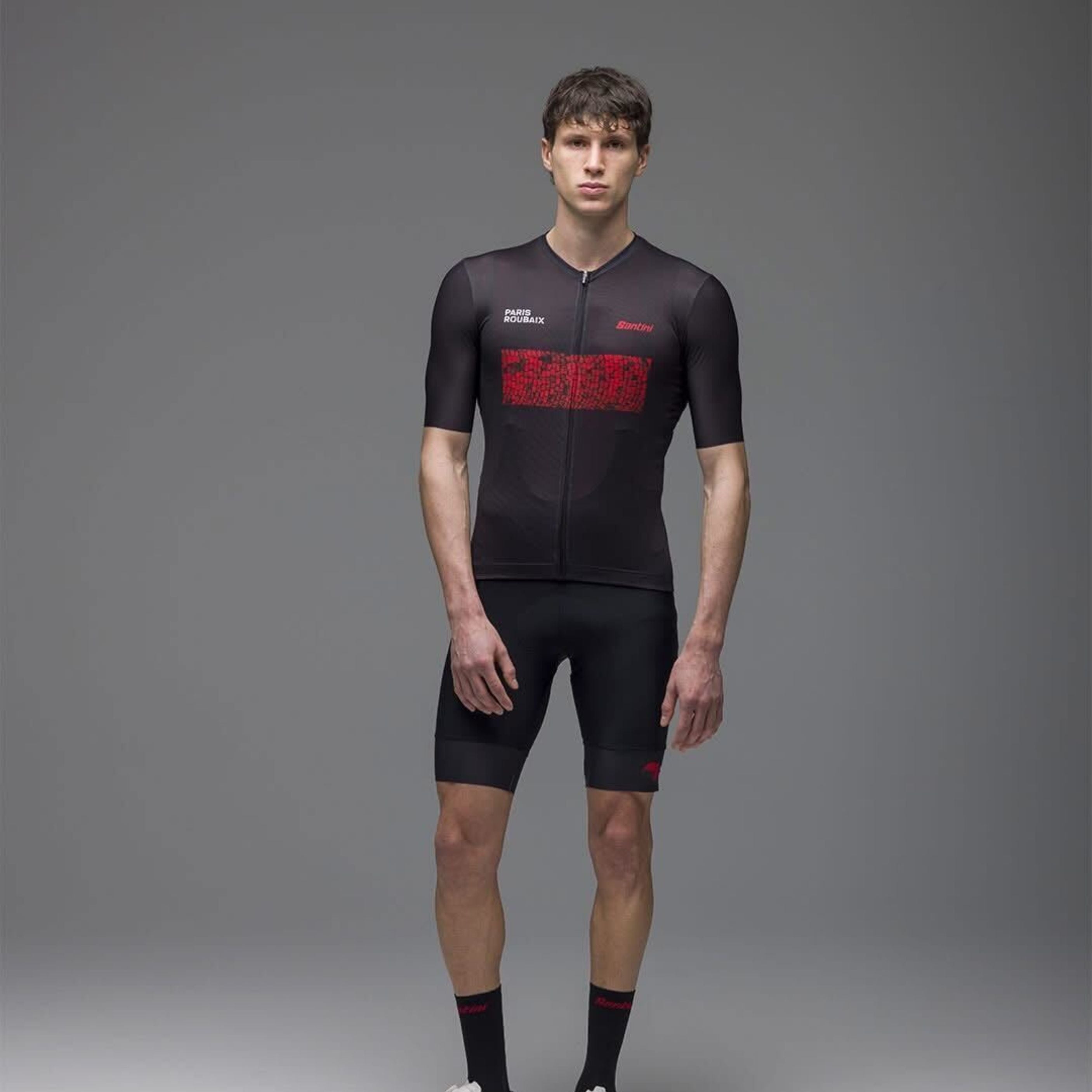 Maillot Cyclisme Paris Roubaix Santini 2026 Manches Courtes Mixte