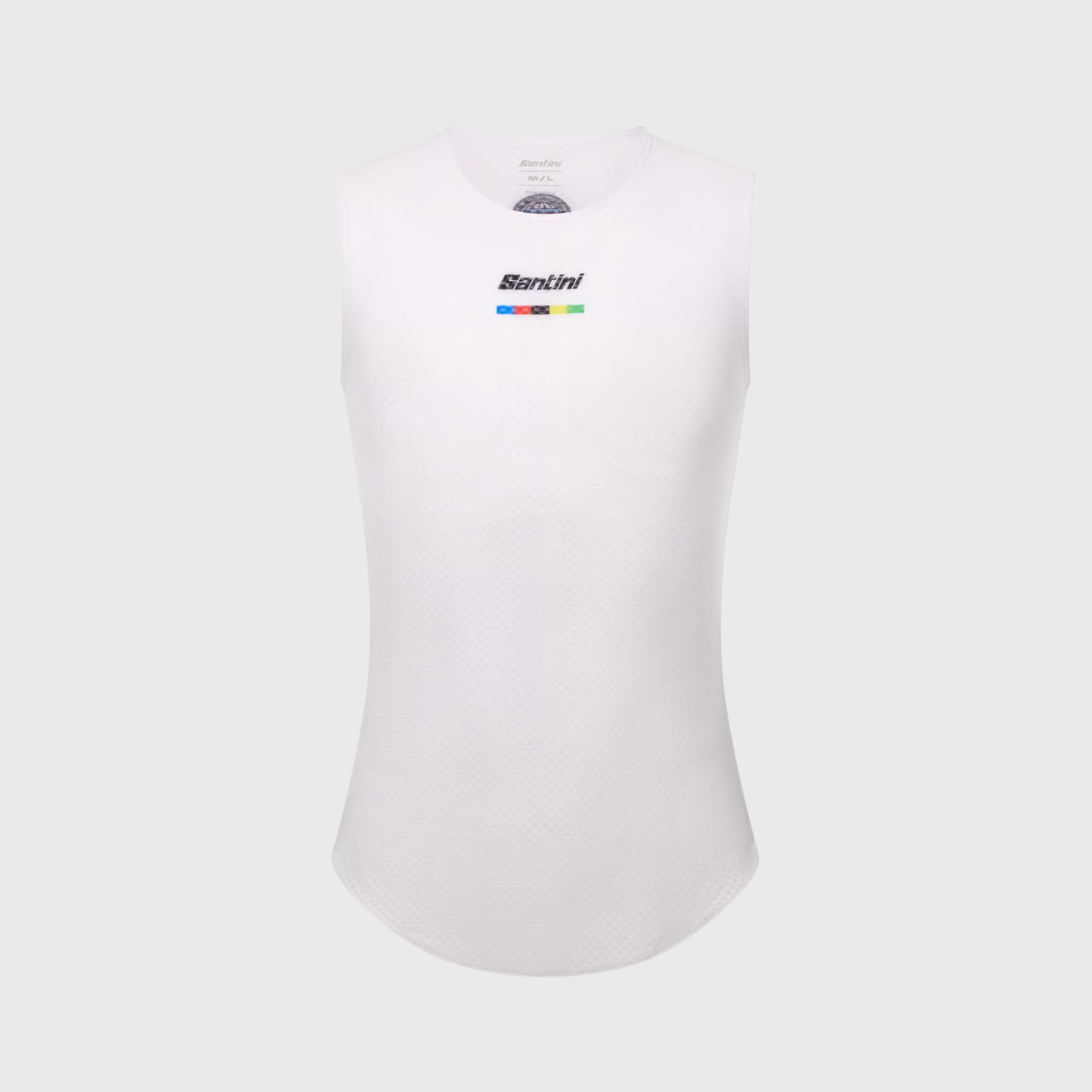 Santini UCI White Sleeveless Cycling Jersey