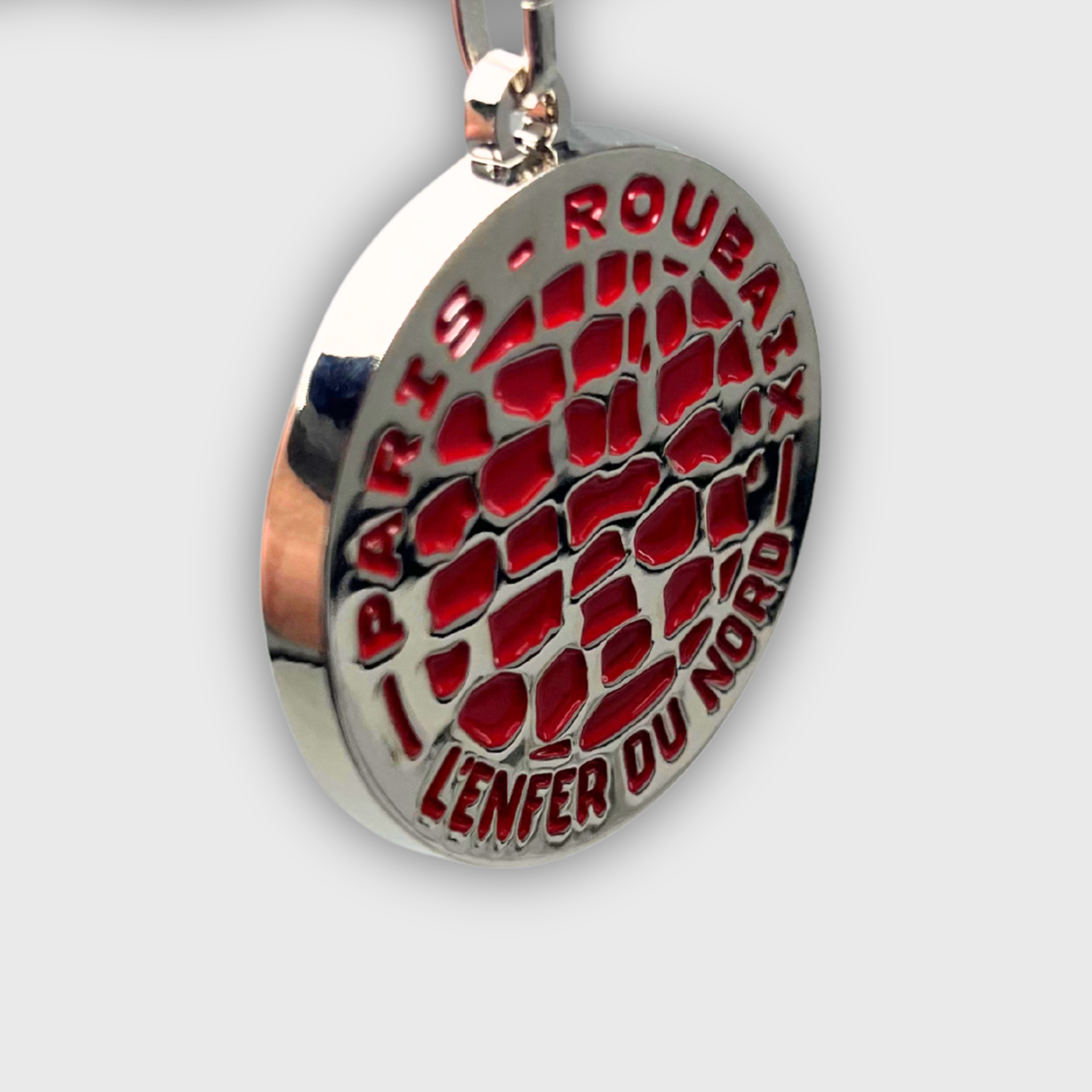 Paris Roubaix Cobbles Round Metal Keychain