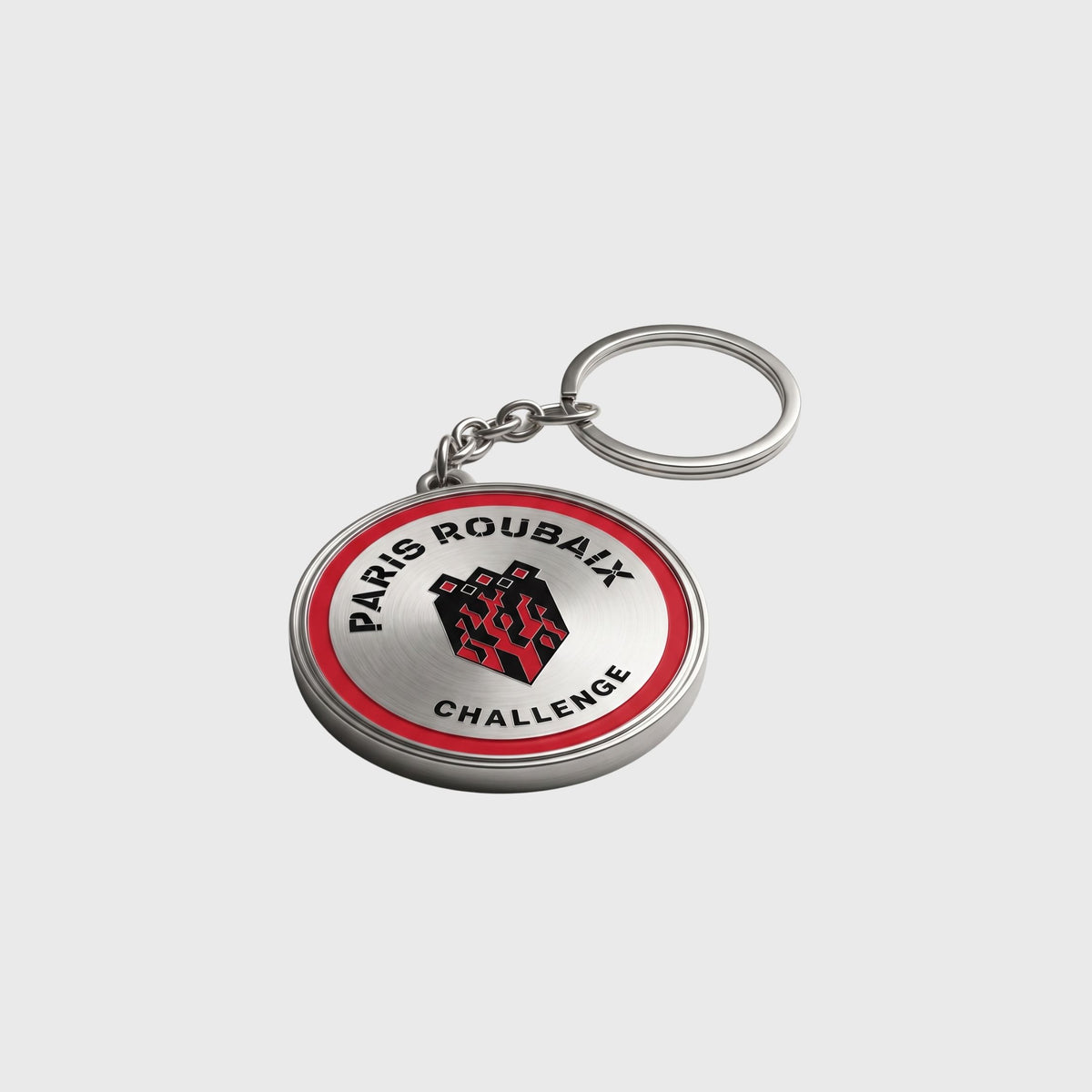 Paris Roubaix Challenge White Logo Keychain