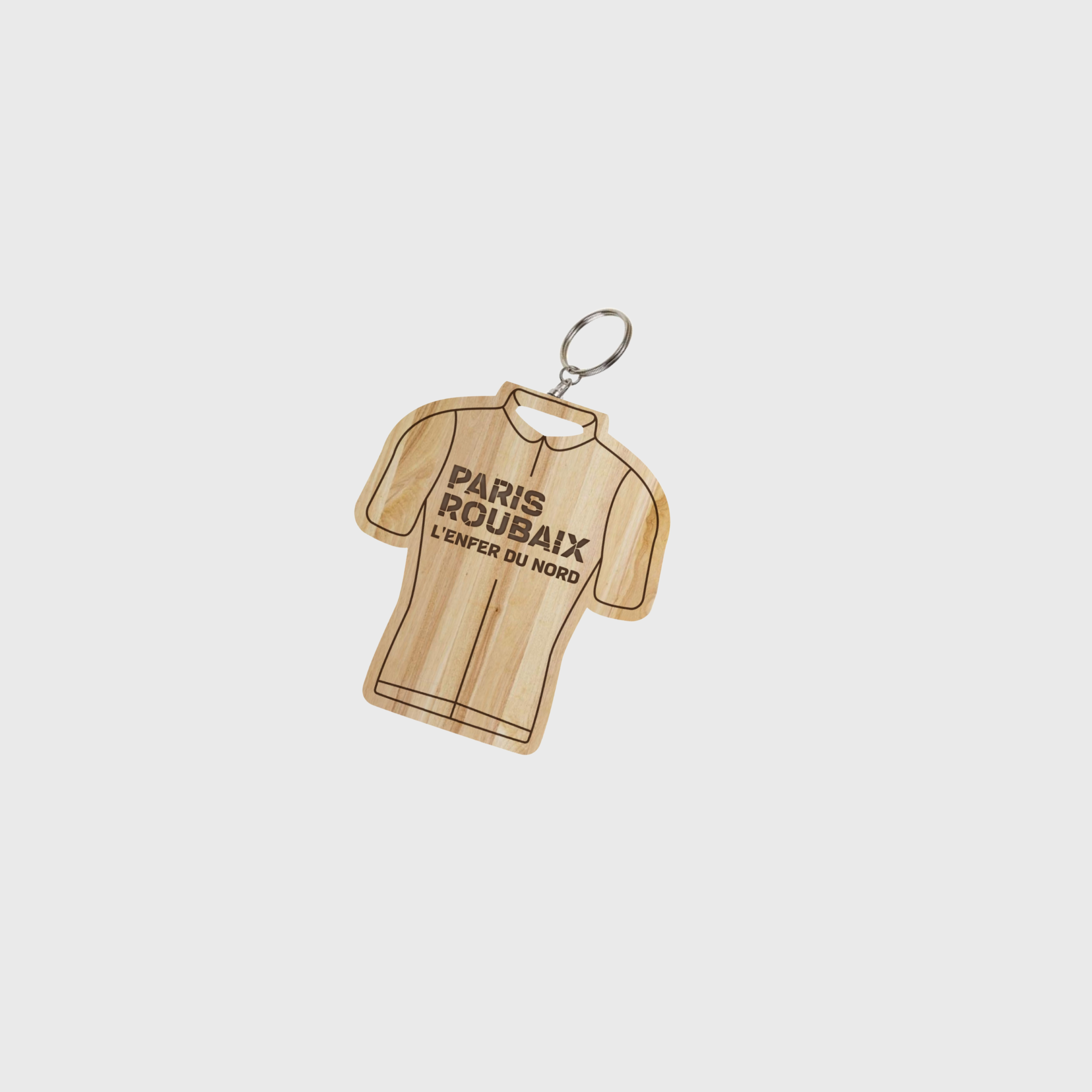 Paris Roubaix Jersey Wooden Keychain