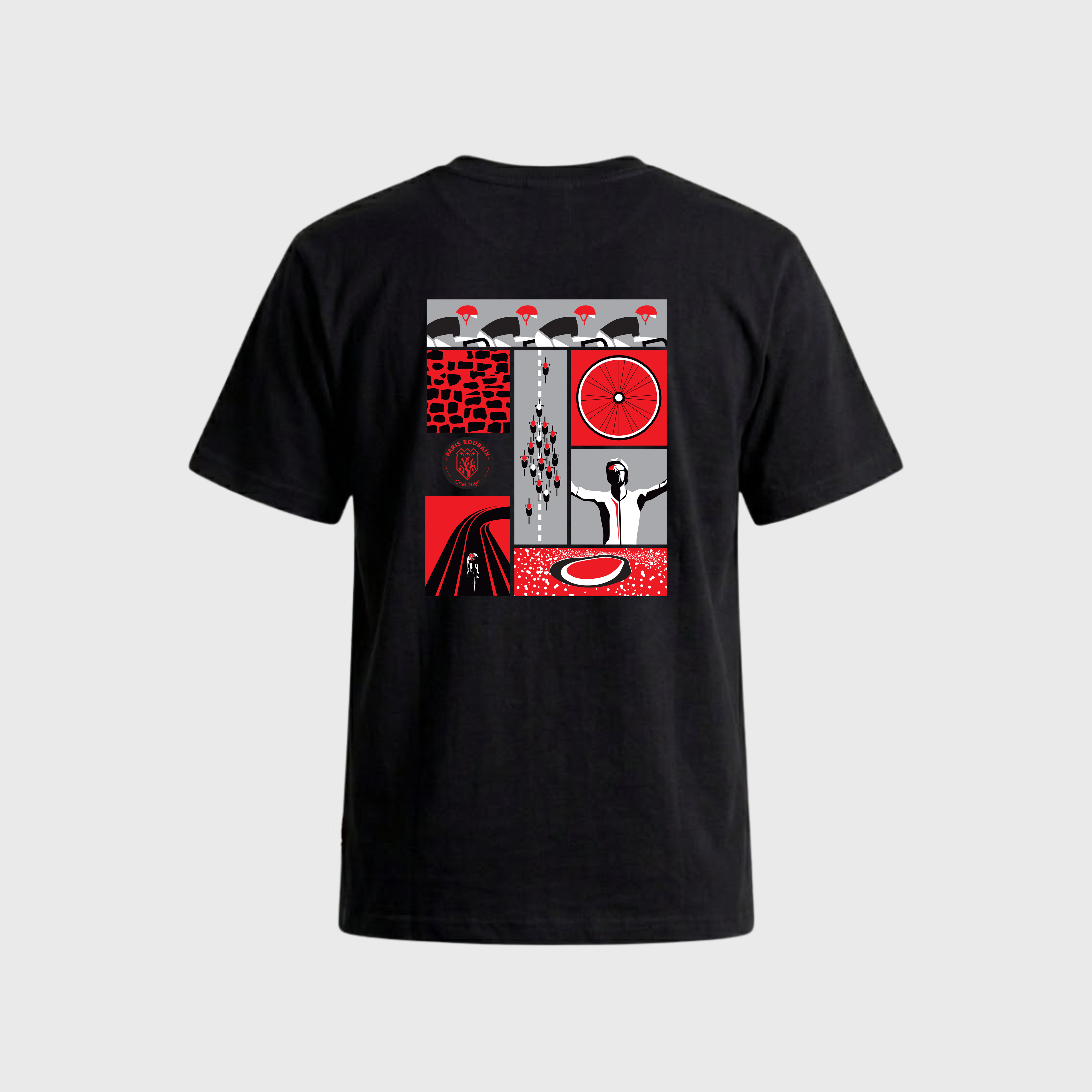T-shirt Paris Roubaix Challenge Rectangle Unisex Black