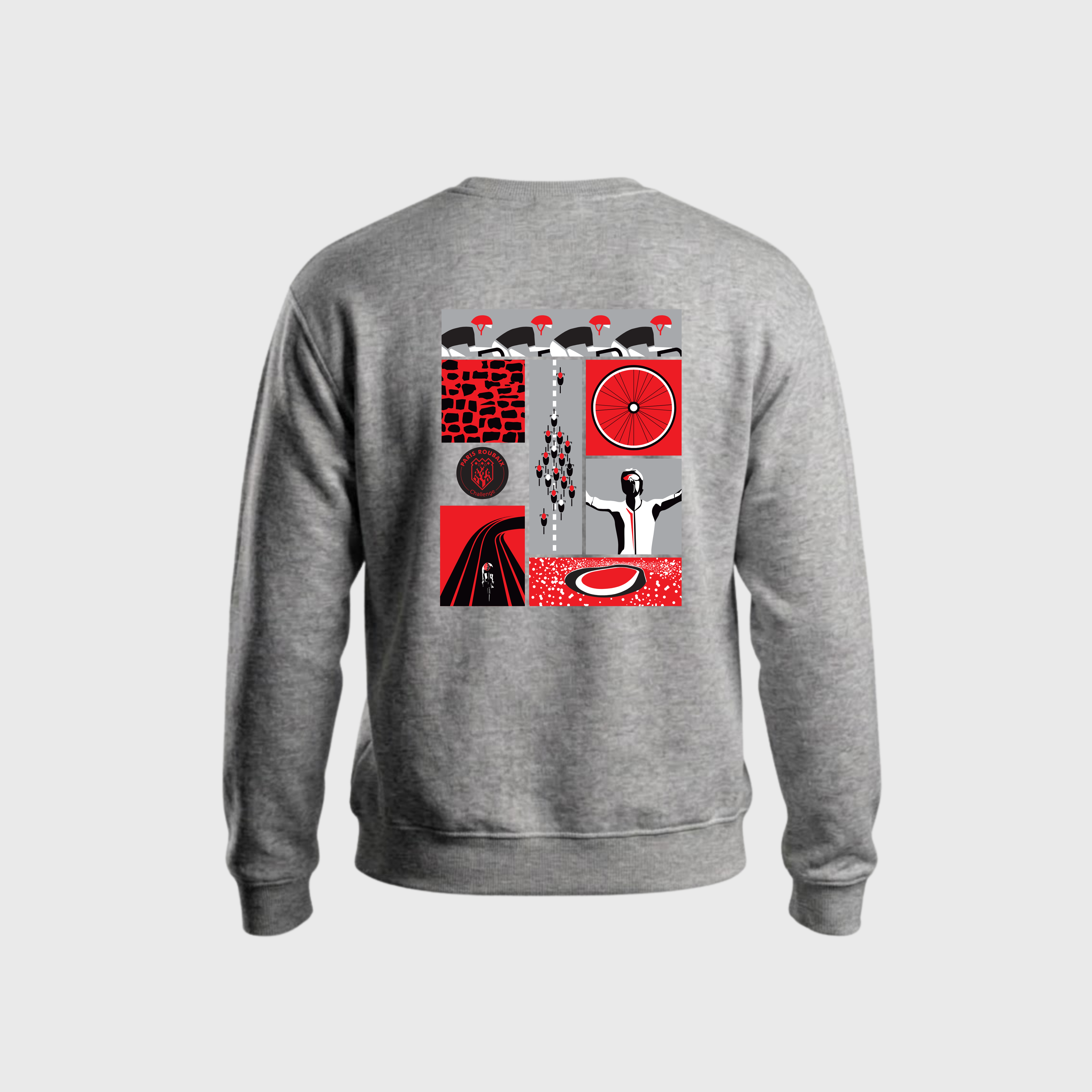 Unisex Paris Roubaix Challenge Round Neck Sweatshirt Grey