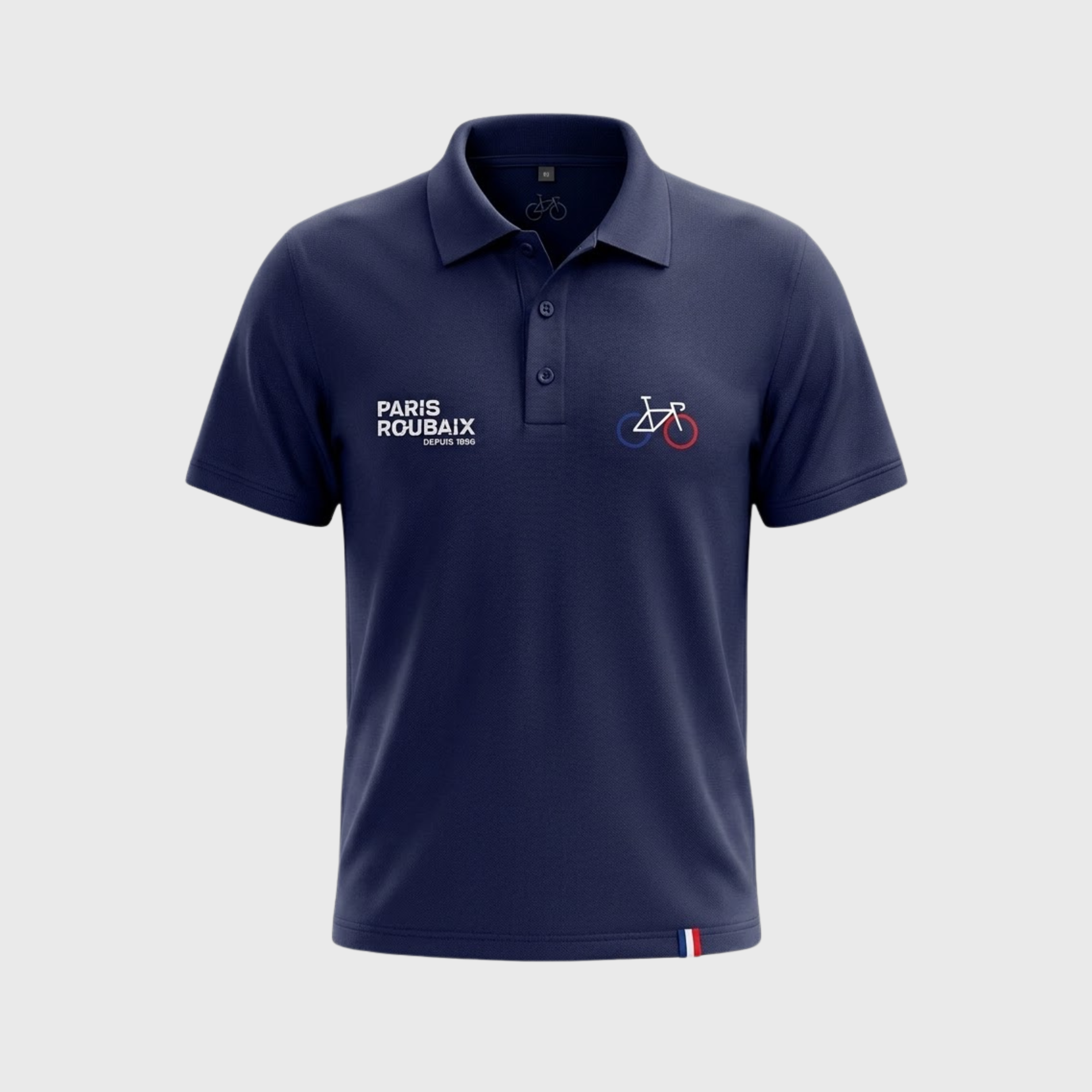 Unisex Navy Paris-Roubaix Vélo Coeur Polo Shirt