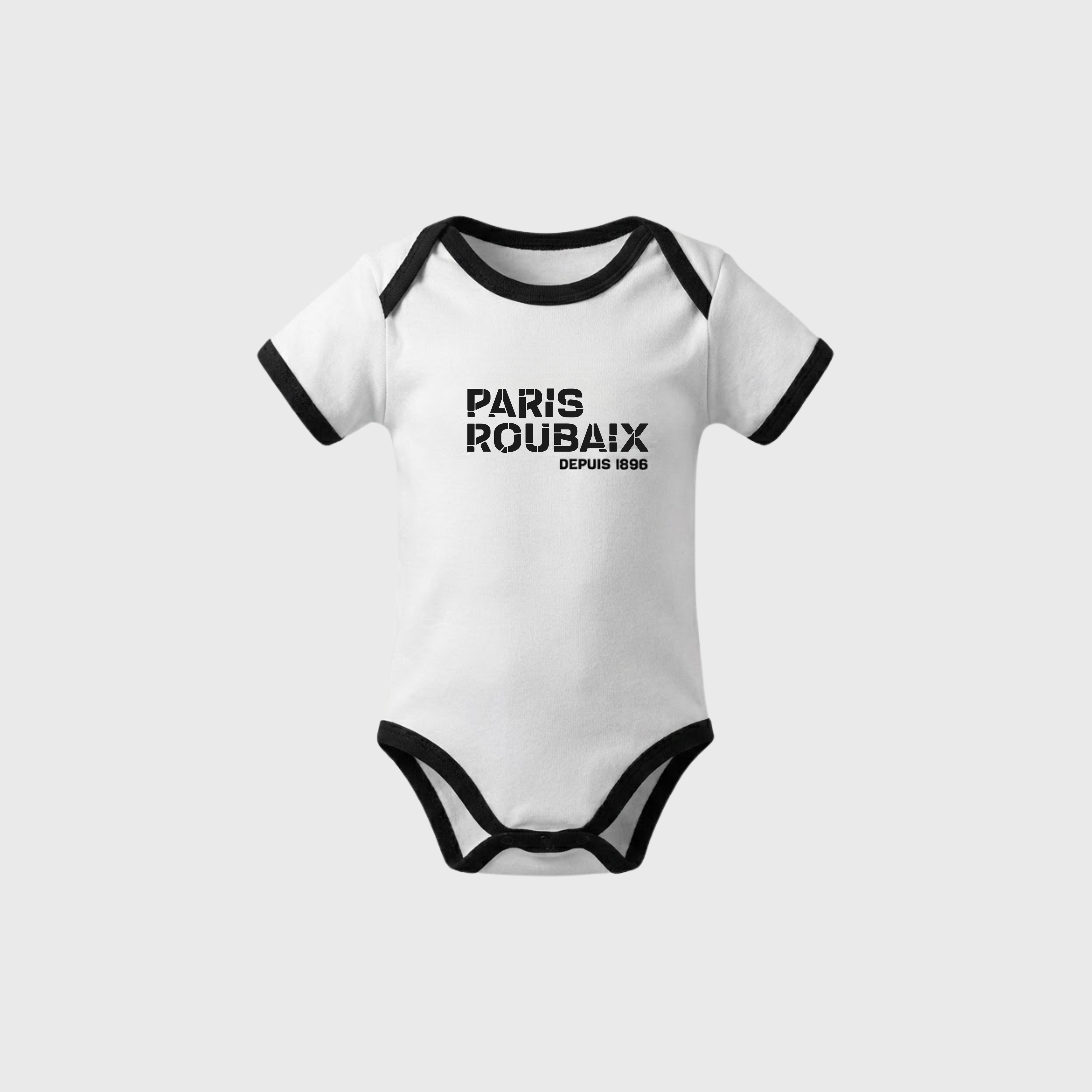 Baby Paris Roubaix Logo Bodysuit White