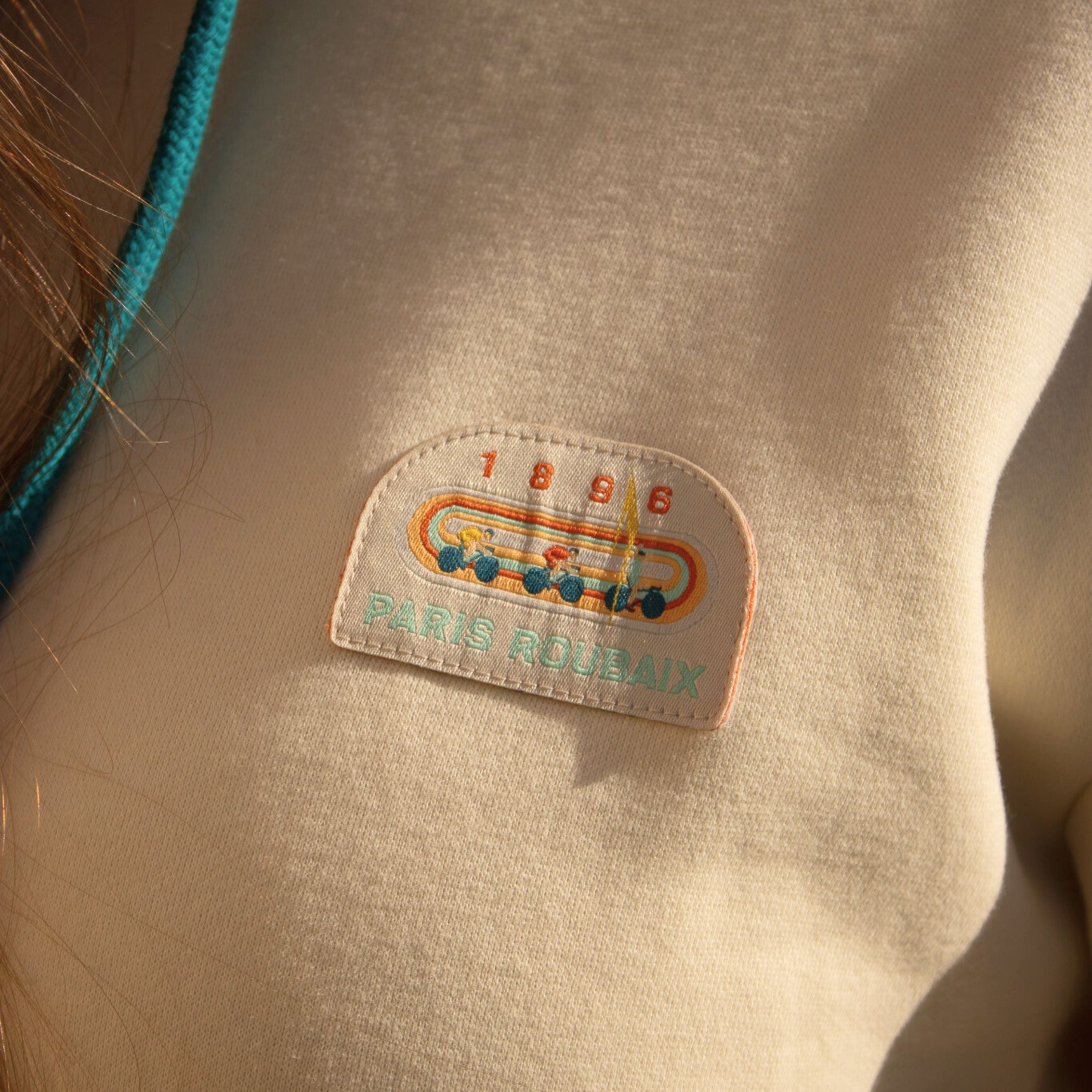 Sweat à Capuche Paris Roubaix Vélodrome Beige Mixte