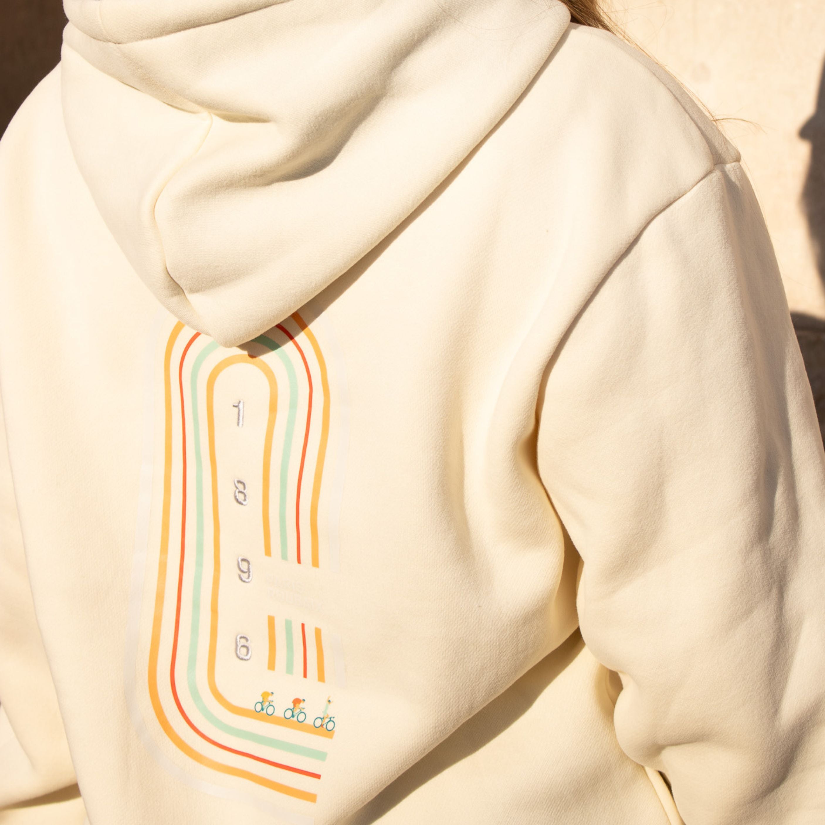 Sweat à Capuche Paris Roubaix Vélodrome Beige Mixte