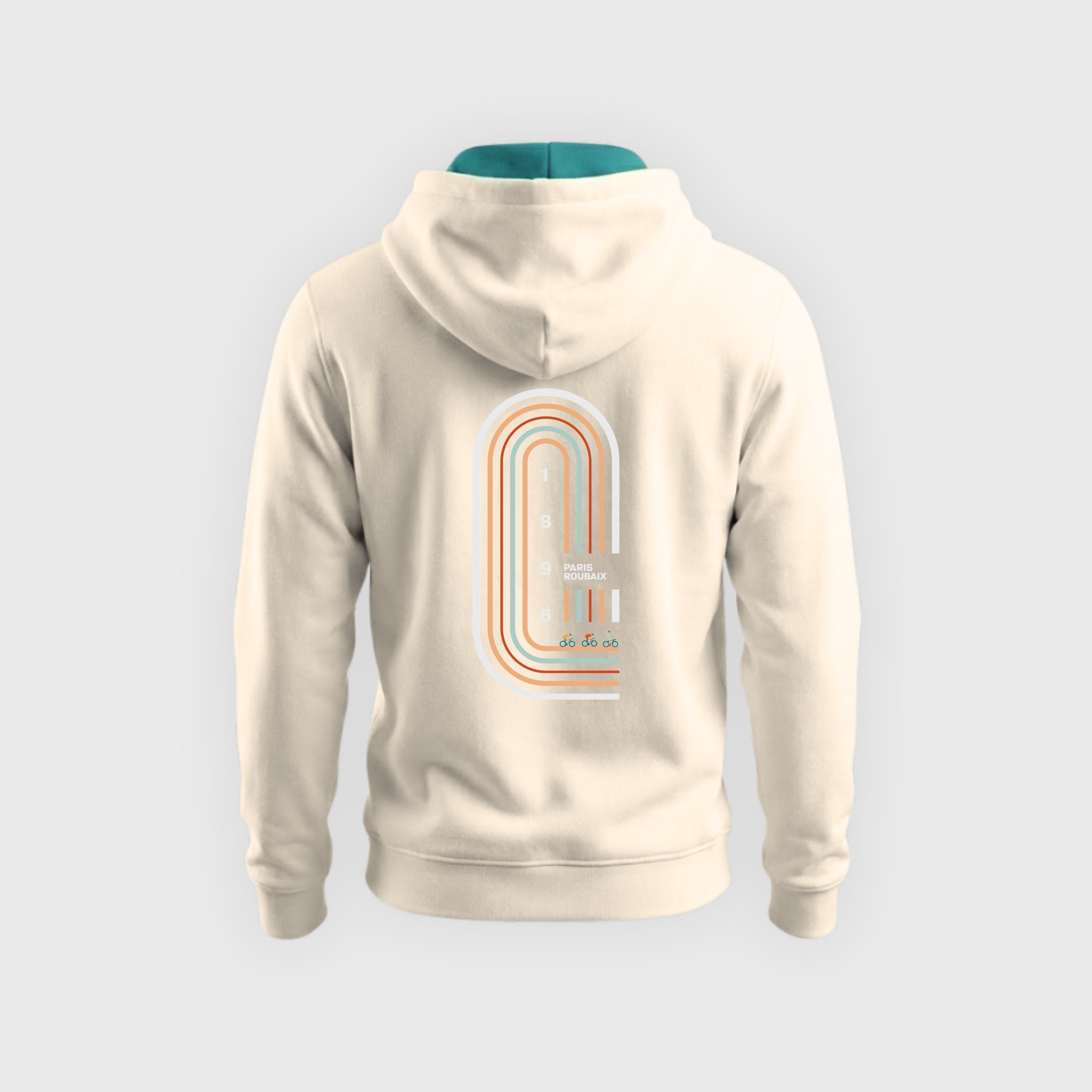 Sweat à Capuche Paris Roubaix Vélodrome Beige Mixte
