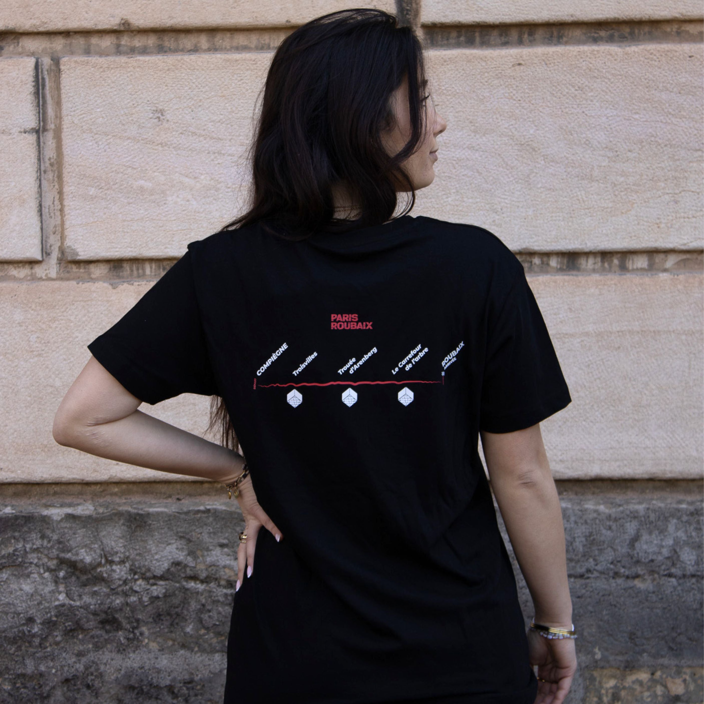 T-shirt Paris Roubaix Parcours Mixte Noir