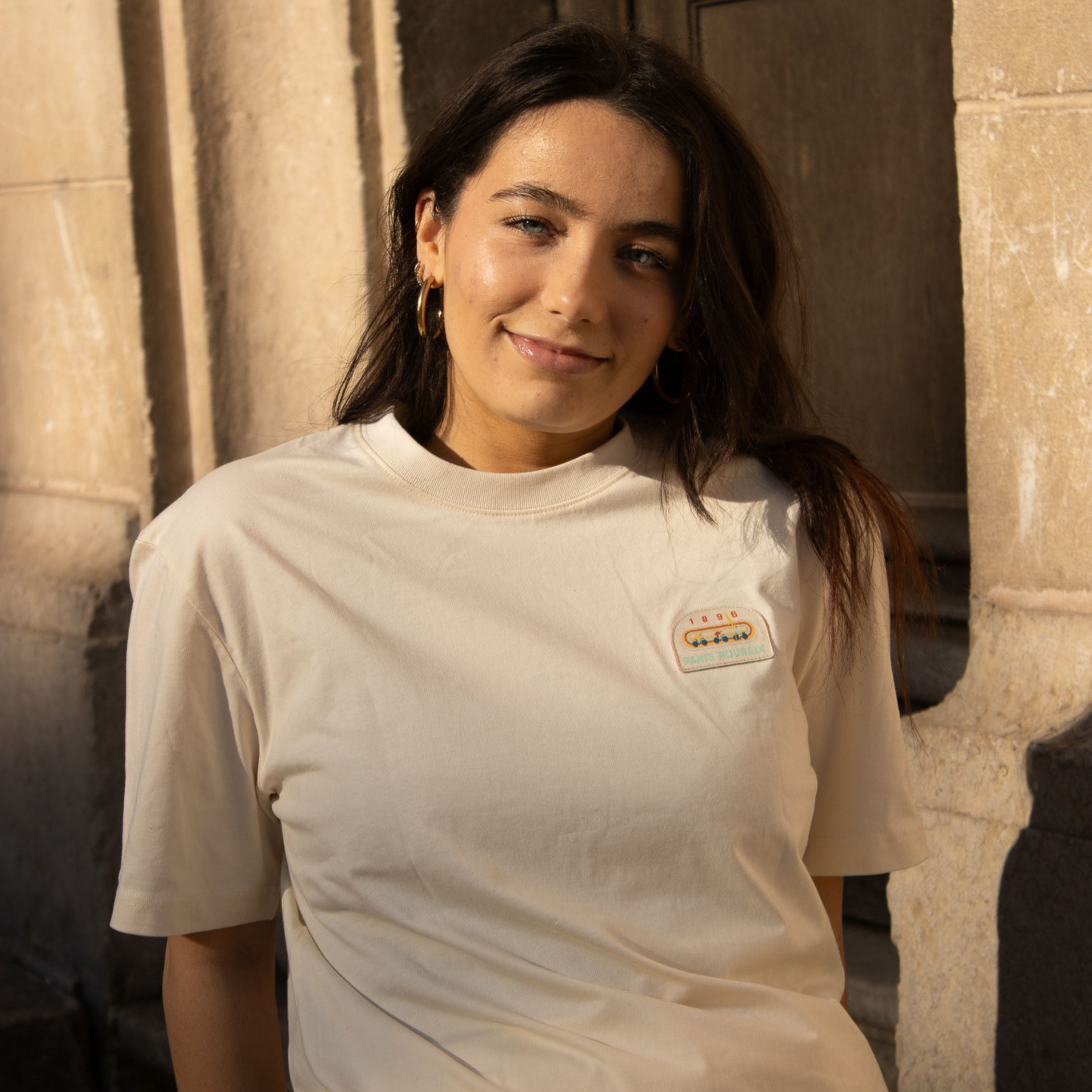 T-shirt Paris Roubaix Vélodrome Beige Mixte