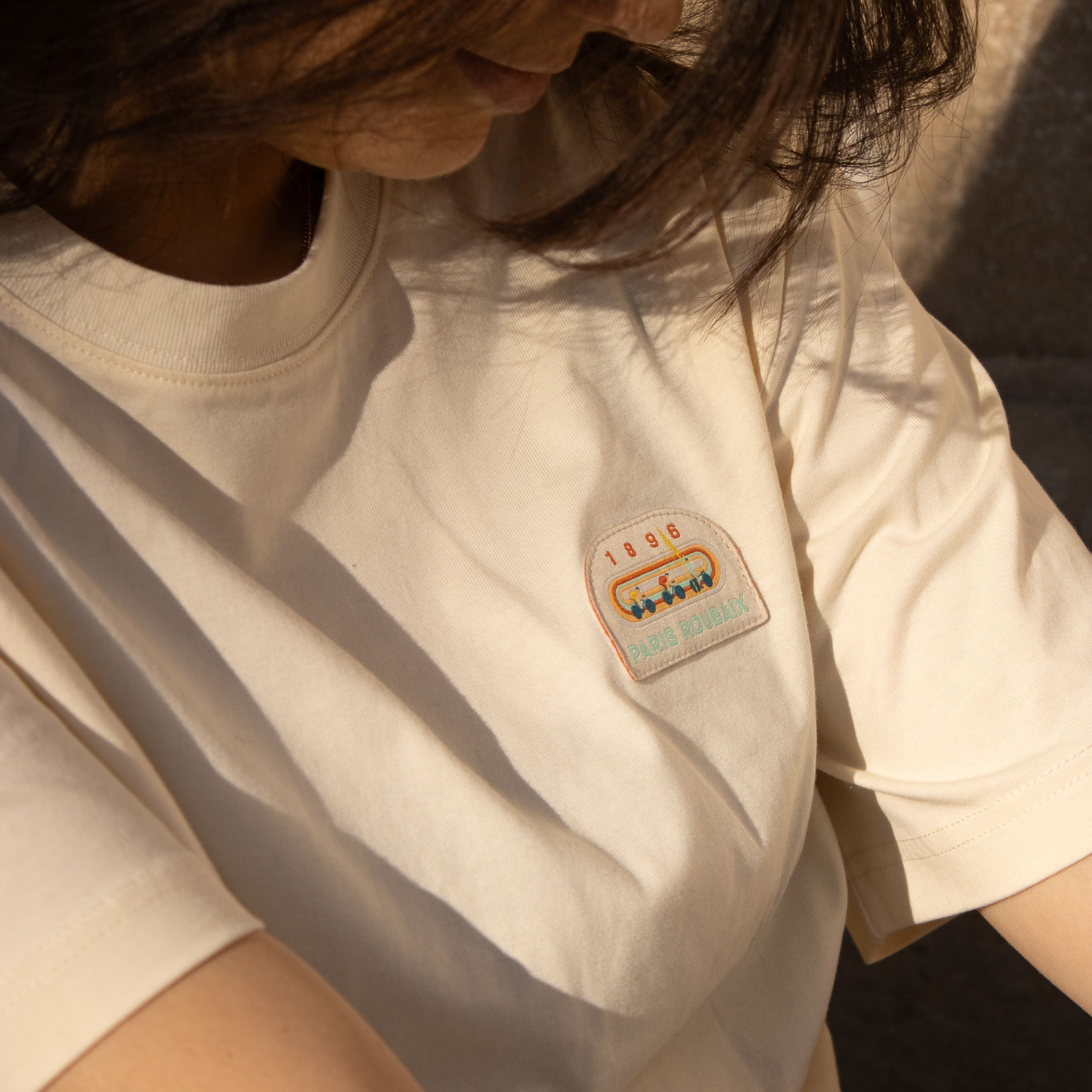 T-shirt Paris Roubaix Vélodrome Beige Mixte